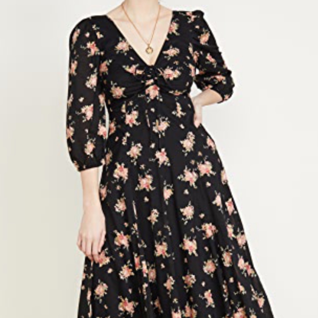 New Free People Black Combo Size 8 Midi Dress